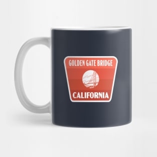 Golden Gate Bridge California Retro Badge (Red) Mug